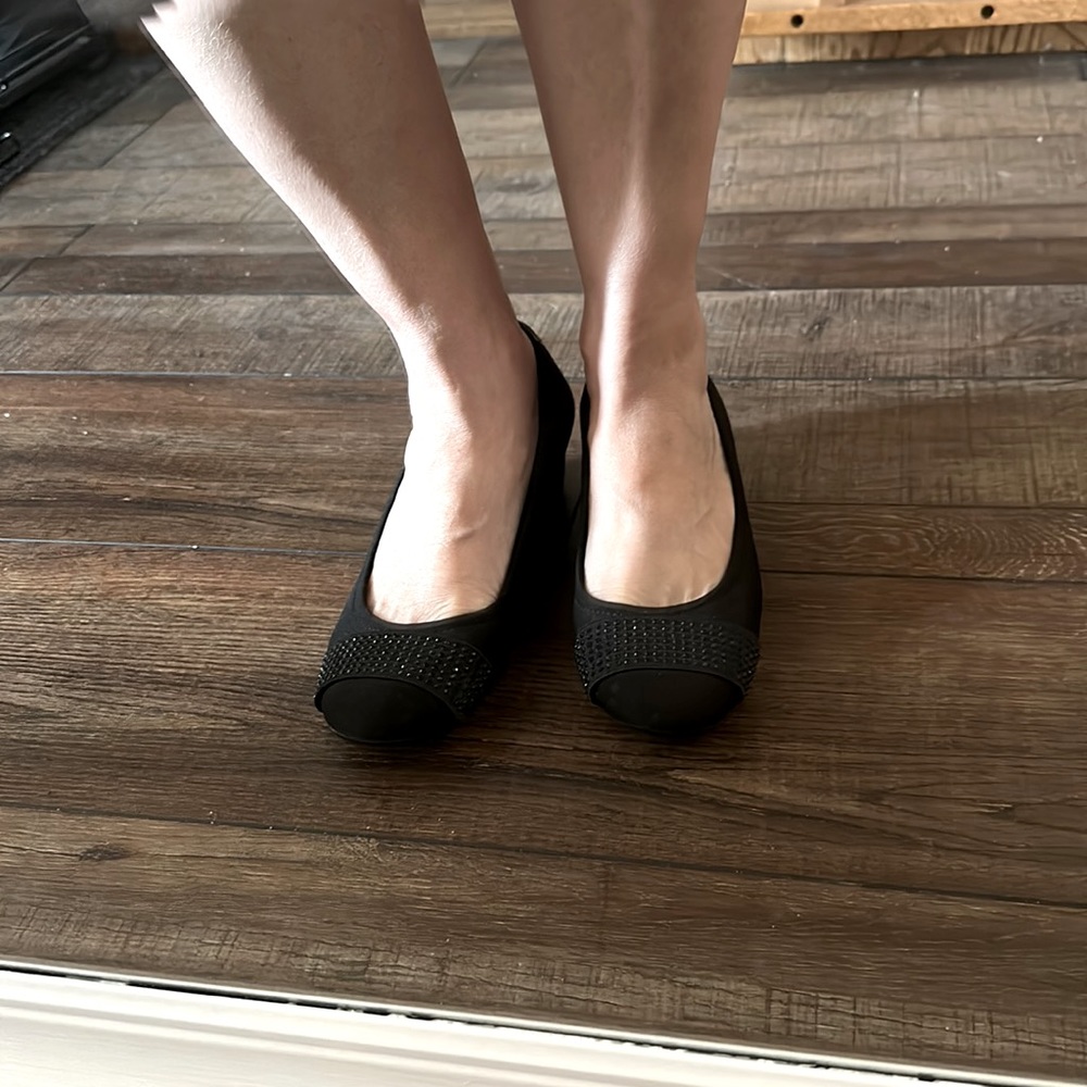 Anne Klein Black Slip On Shoes